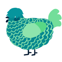 A teal and spring chicken with a lace pattern