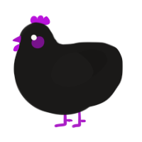 A sable chicken