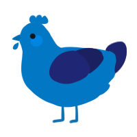 (unnamed), a sapphire and navy chicken