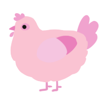 A rose and pink chicken