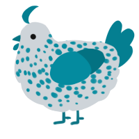 A mist and sea chicken with a speckle pattern