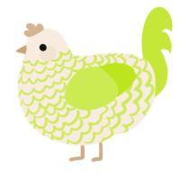 A cream and lime chicken with a lace pattern