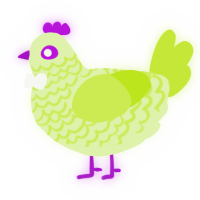 A apple and lime chicken with a lace pattern
