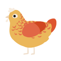 A honey and vermilion chicken with a half-lace pattern
