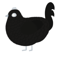 A sable and black chicken with a lace pattern