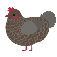 A bark and grey chicken with a lace pattern