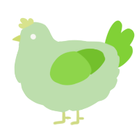 A gluppy and grass chicken