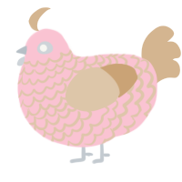 A rose and beige chicken with a lace pattern
