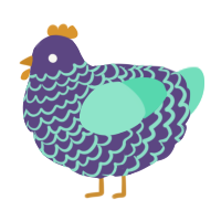 A overcast and mint chicken with a lace pattern