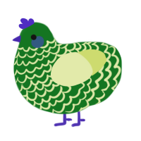 A leaf and lemon chicken with a lace pattern