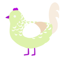 iceberg lettuce, a apple and cream chicken with a half-lace pattern