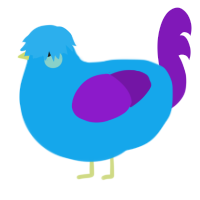 A sky and violet chicken