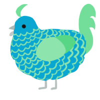 A cerulean and spring chicken with a lace pattern