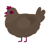 A bark chicken with a head pattern