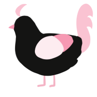 A black and rose chicken