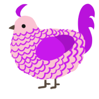 A rose and amethyst chicken with a lace pattern