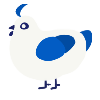 A white and ultramarine chicken