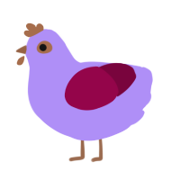 A lilac and maroon chicken