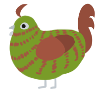 A chartreuse and russet chicken with a bar pattern