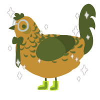 A gold and olive chicken with a half-lace pattern