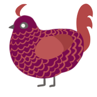 A wine and red chicken with a lace pattern