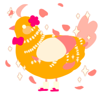 A orange and rose chicken with a half-bar pattern
