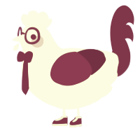 Velvet, a mist and maroon chicken
