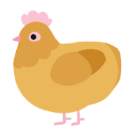 A honey and orange chicken with a head pattern