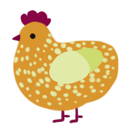 A orange and lemon chicken with a speckle pattern