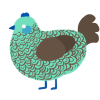 A mint and bark chicken with a double-lace pattern