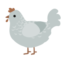 A silver chicken with a half-lace pattern