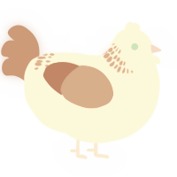 A pink and vermilion chicken with a neck-band pattern