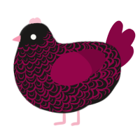 A sable and maroon chicken with a double-lace pattern