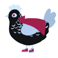 A black and silver chicken with a half-lace pattern