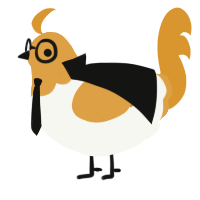 A white and orange chicken with a head pattern