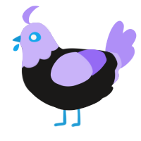 A sable and lilac chicken with a head pattern
