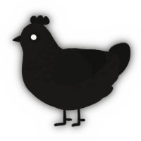 A sable and black chicken with a half-lace pattern