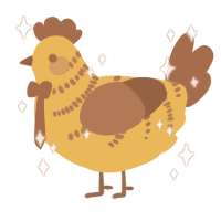 A honey and brown chicken with a half-bar pattern
