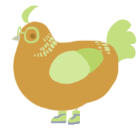 A honey and apple chicken with a neck-band pattern
