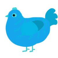 A sky and cerulean chicken with a half-bar pattern