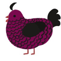 A wine and sable chicken with a lace pattern