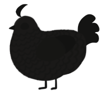 A sable and black chicken with a lace pattern