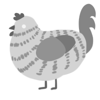 A mist and ash chicken with a bar pattern