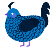 A sapphire and tumblr chicken with a lace pattern