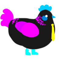 A sable and amethyst chicken with a neck-band pattern