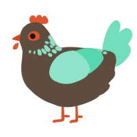 A bark and mint chicken with a neck-speckle pattern