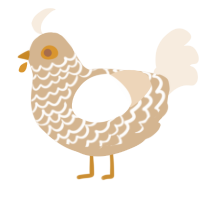 A beige and cream chicken with a lace pattern