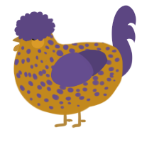 Ulumano, a ochre and overcast chicken with a speckle pattern