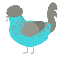 A aqua and ash chicken with a half-lace pattern