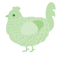 A gluppy chicken with a lace pattern
